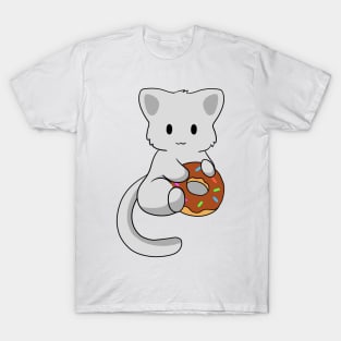 Grey Cat with donut T-Shirt